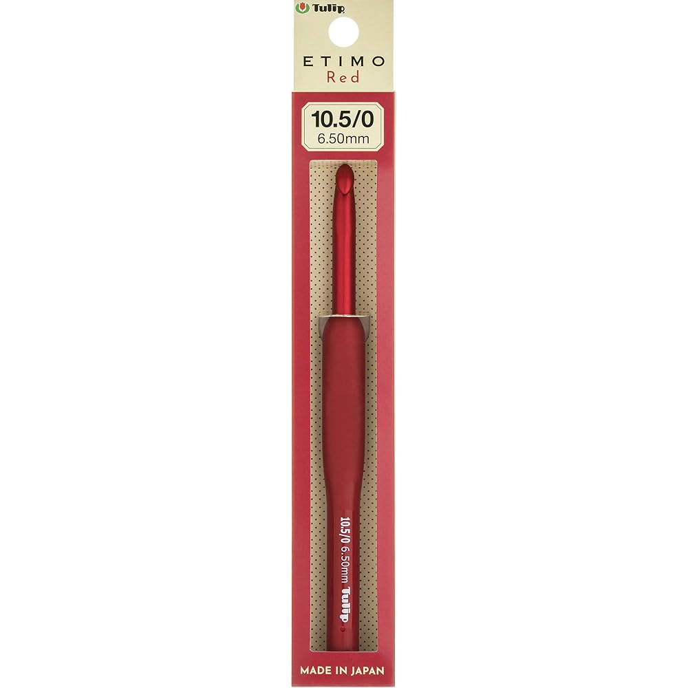 Crochet Hook “ETIMO Red (Etimo Red) Crochet Hook with Cushion Grip 10.5/0” Tulip Tulip TED105