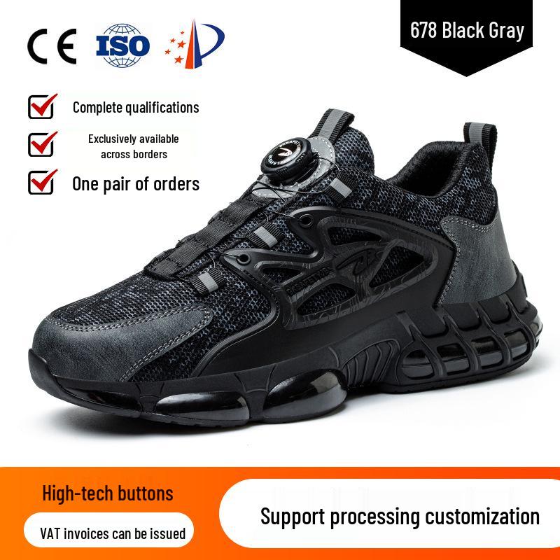 Rotating Buckle Safety Shoes: Anti-Smash, Anti-Puncture, Wear-Resistant, Anti-Slip, Fold-Resistant.