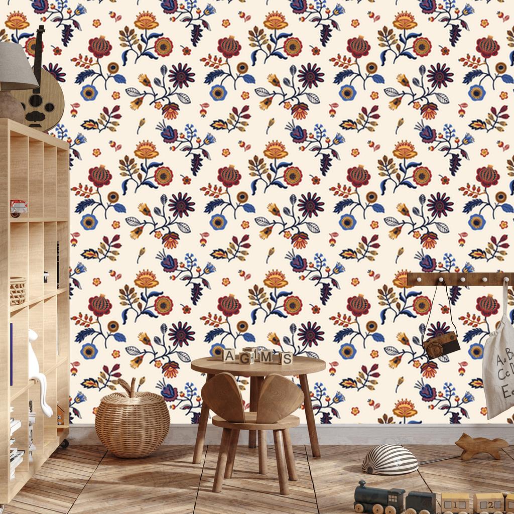 Wallpaper Flowers pattern for living room and bedroom 50x1000