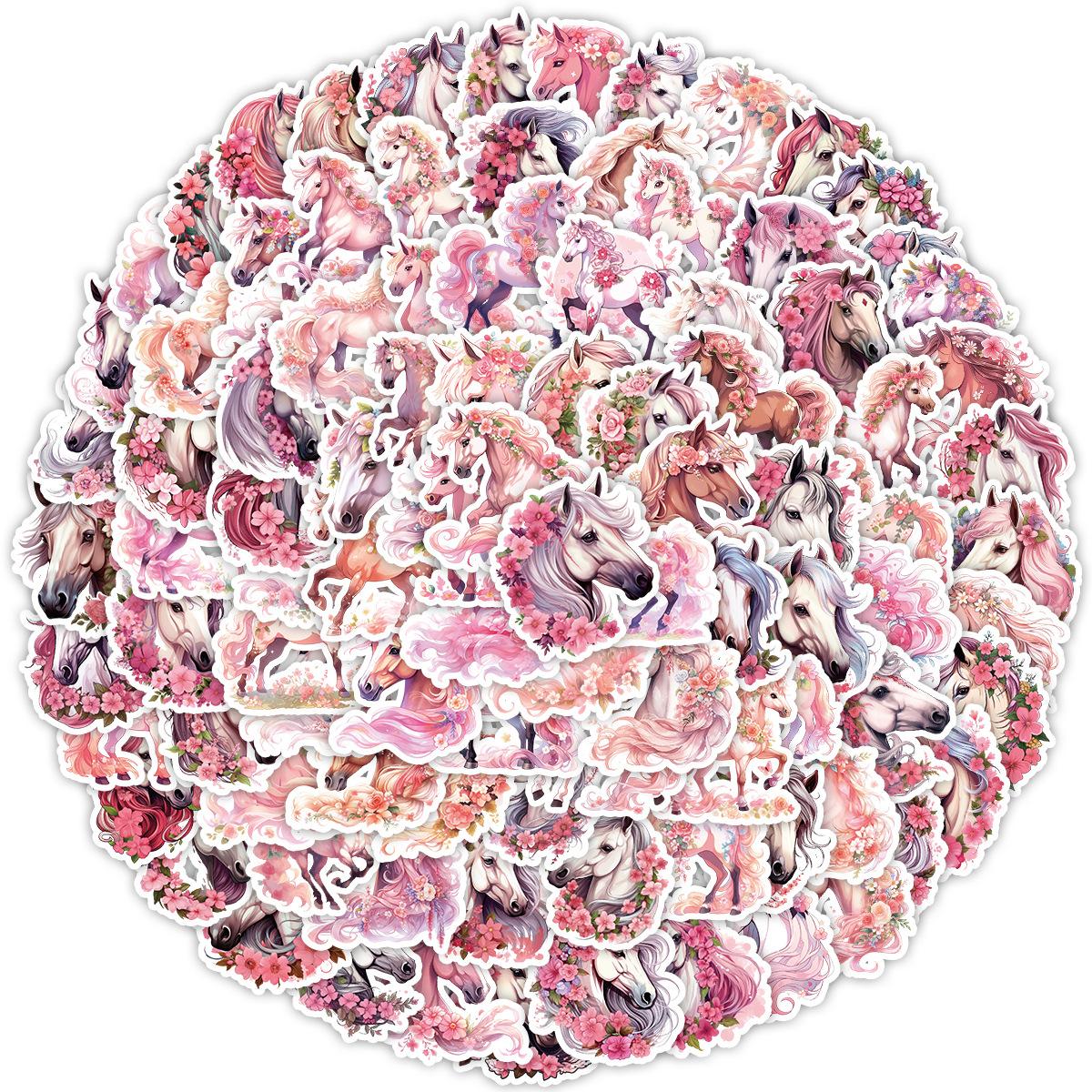 

Серия «100 цветов и лошадь» Граффити-наклейки Милые канцелярские наклейки Водостойкие декоративные наклейки для чашки для воды и компьютера