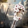 White Resin Skull Poker Head Walking Cane Fashion Decorative Steel Stick Gentleman Elegant Cosplay Cane Knob Crosier 94cm