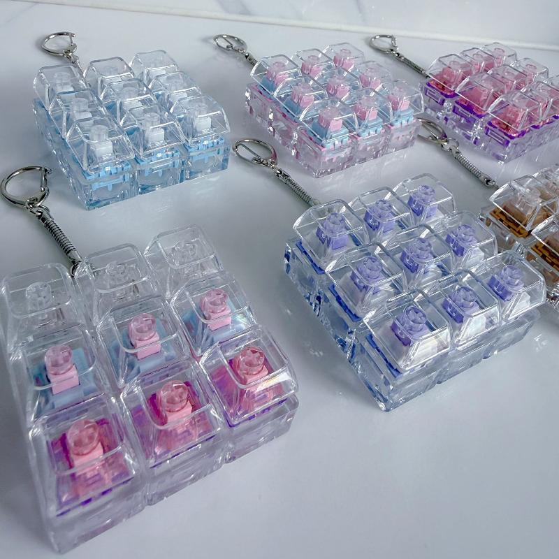 1/2/3/4/9 Tasten Tastatur Spielzeug Tastenkappe Schlüsselanhänger Stressabbau Fingerspitzen Gadget Dekompression Spielzeug Klicker Spielzeug