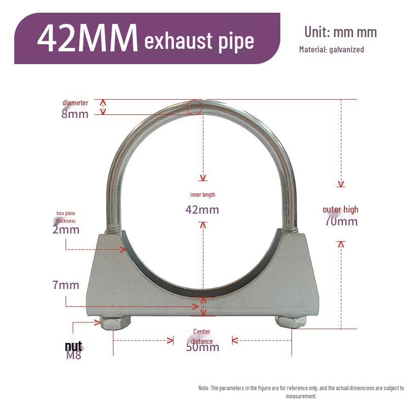 Γαλβανισμένοι Σφιγκτήρες Σωλήνων Εξάτμισης με Μπουλόνια U για Μηχανήματα, Οχήματα και Γεωργικές Εφαρμογές