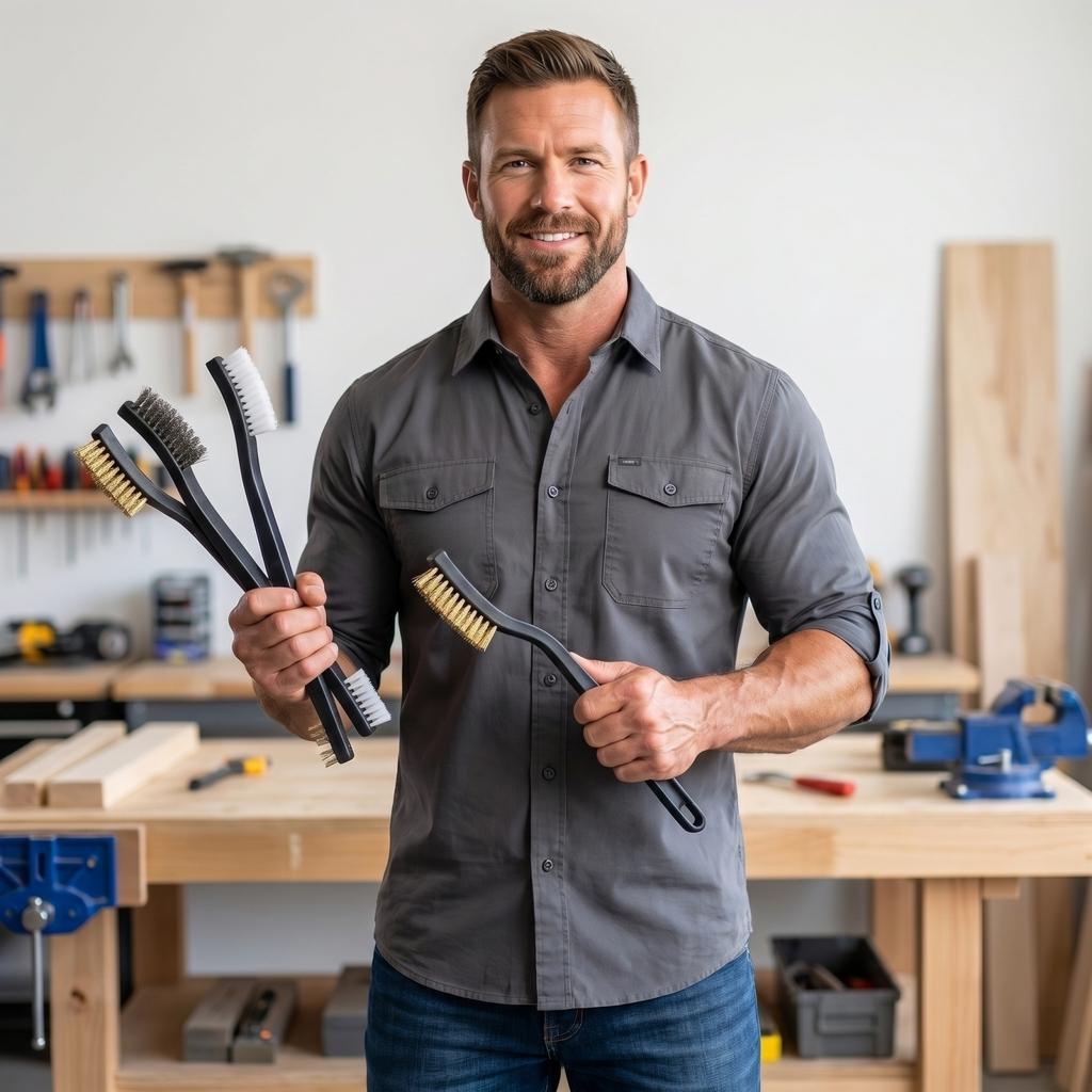 Pipe Cleaning Brush Set for Household Spray Guns with Multiple Bristle Types Durable Handle for Effective Cleaning of Nozzles and Small Pipes