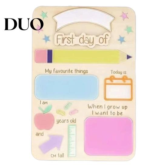 Wooden Message Center First Day of School Sign, Reusable Chalkboard Sign for Kids, Back Small Hanging Board to Decorations Supplies Kindergarten