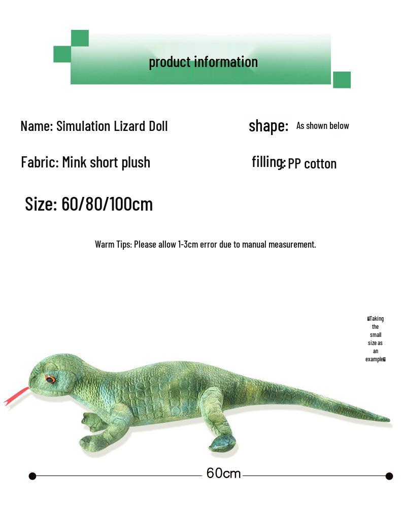 Lion Lizard Plush Dinosaur Doll - Cute Children's Cognitive Toy