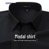 ROMON Men's Modal Blend Wrinkle-Resistant Short-Sleeve Shirt