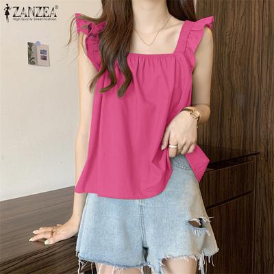 Womens Casual Square Neck Summer Sleeveless Tank Tops