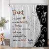 Motivational Quote Words Modern Shower Curtain Flowers Butterfly Art Aesthetic Bathroom Decor Polyester Fabric Bathtub Curtain