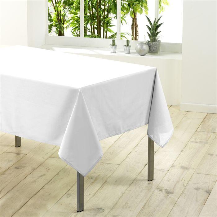 Nappe rectangulaire unie en 300 cm ESSENTIEL blanc