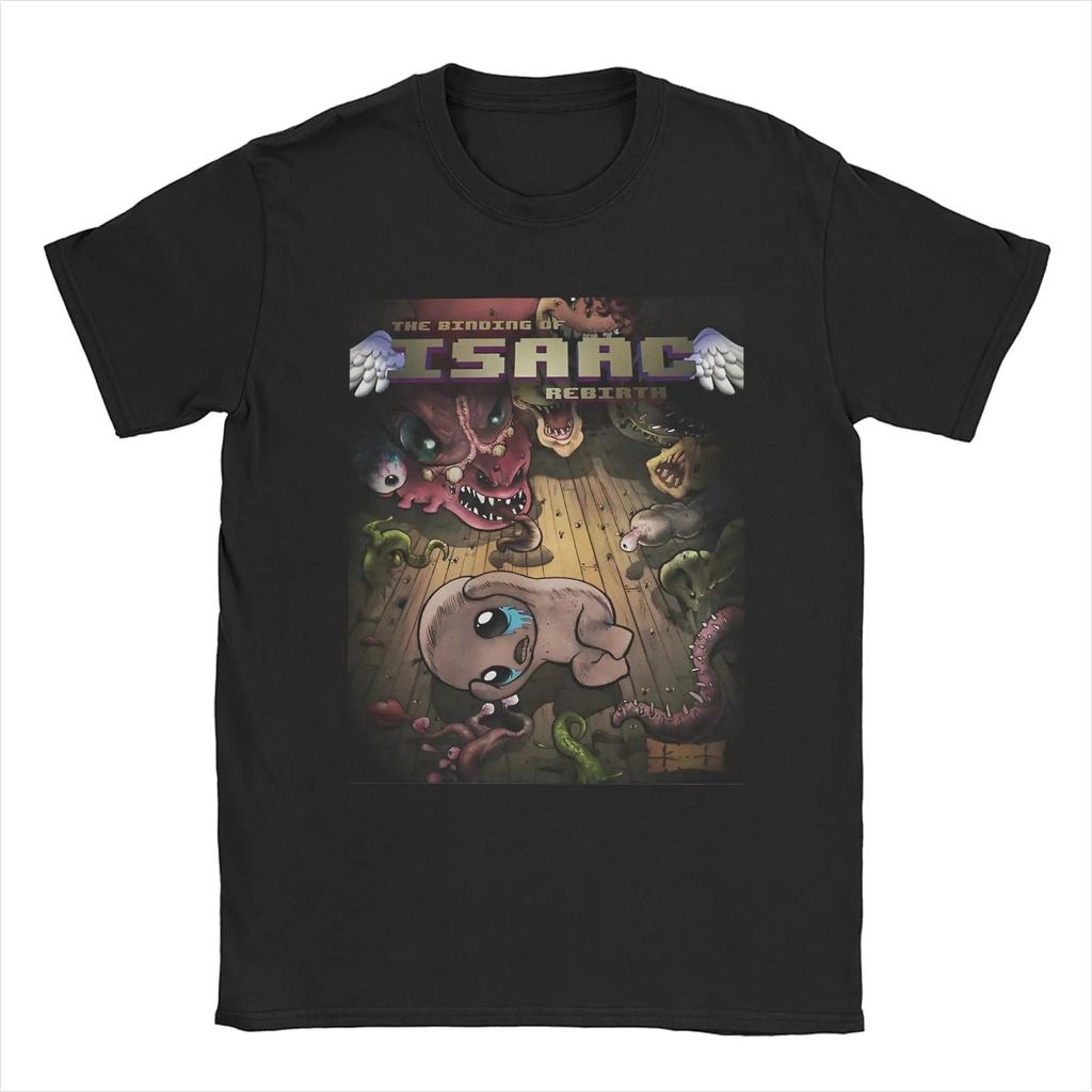 Awesome The Binding of Isaac Video Game T-Shirt Men O Neck Pure Cotton T Shirts Cartoon 90s Short Short Sleeves Plus Size Loose