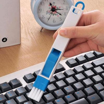 Brosse de nettoyage de rainure de fenêtre de clavier avec pelle à poussière pour outil de nettoyage de fentes