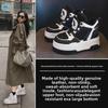 Women's 2023 Winter Thick-Soled High-Top Panda Shoes with Plush Lining and Hidden Lift