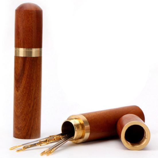 Needle Storage Bucket Reusable Convenient Wood Dust Proof Eco-friendly Toothpick Holder Bucket for Home