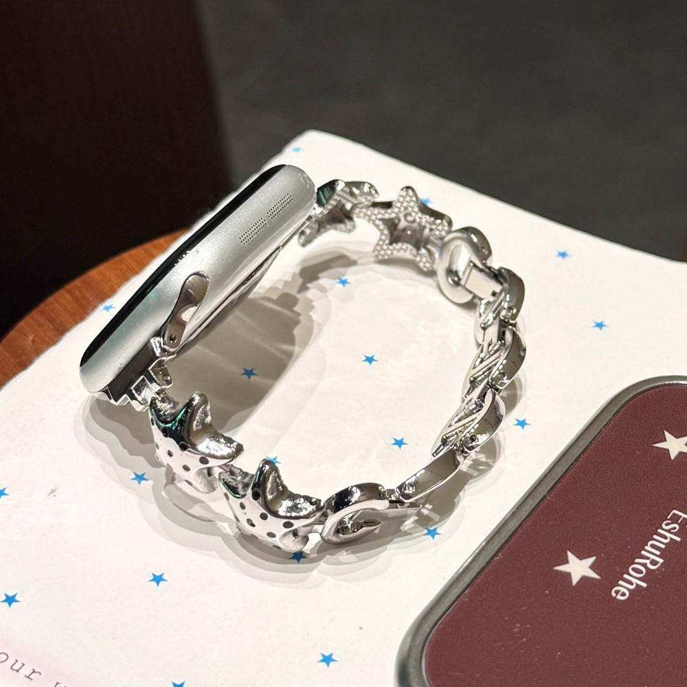Cute Star Metal Chain Band for Apple Watch Series 1‑11 SE Ultra 38‑49mm Women Wrist Strap