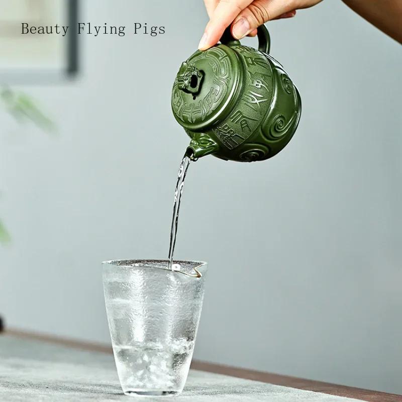 12.5X9.5CM  Classical creativity, pure handmade purple clay pot, home hidden green mud, Ruyi home tea pot chinese tea pot