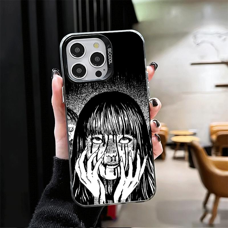 Japanese Horror Anime Soft Phone Case for iPhone 15 16 17 Pro Max 17Air 16E 14 Plus 13 12 Mini Shockproof Cover Back Shell