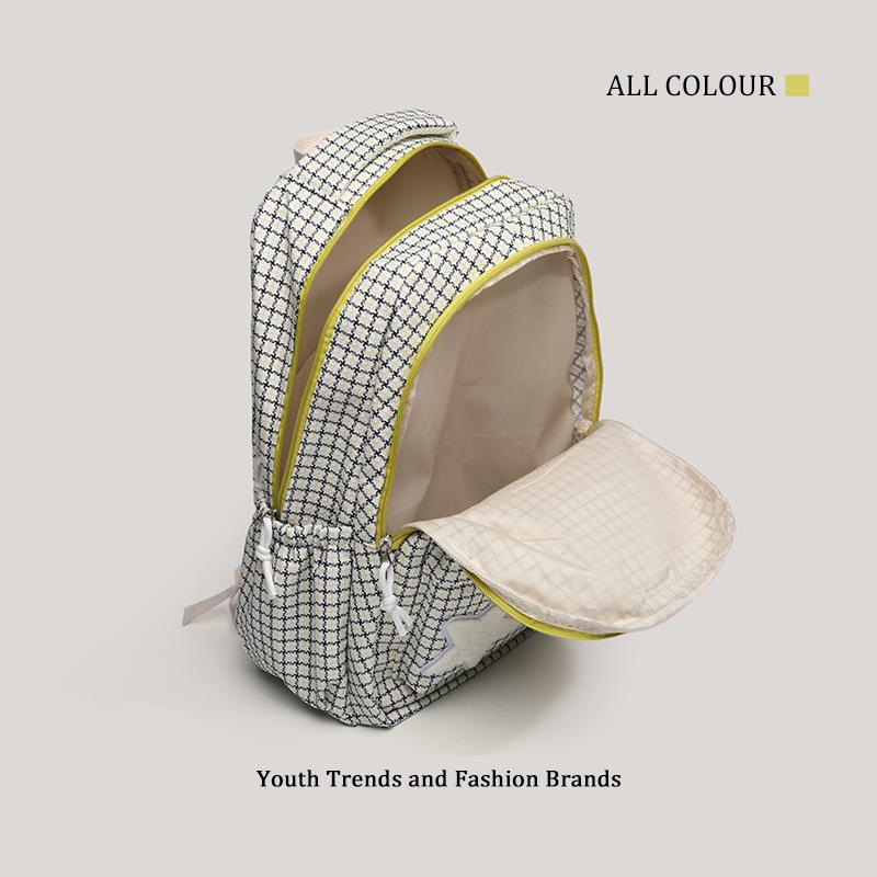 College-Stil weicher niedlicher Mädchen-Rucksack große Kapazität karierter Schulrucksack Nischendesign niedlicher hoher Wert Cartoon-Rucksack