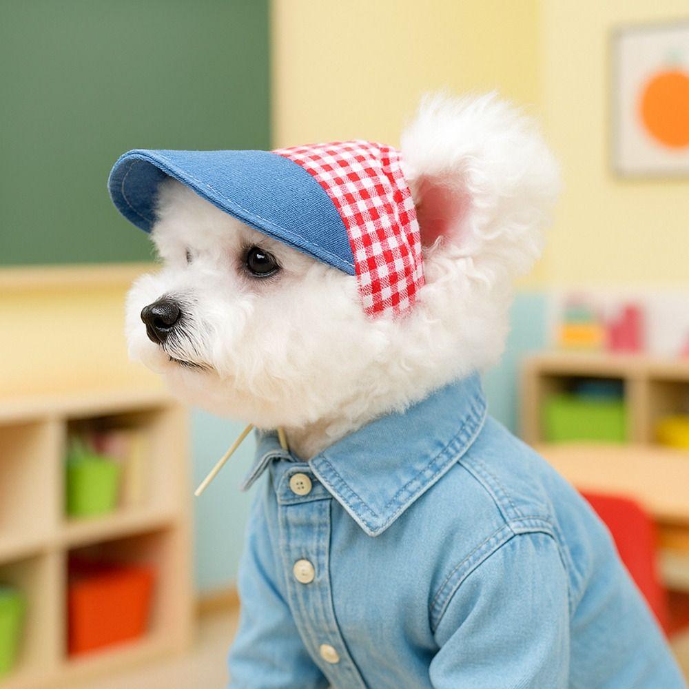 Ohrenlöcher Hundesonnenbrille Baseballkappe Verstellbarer Haustier-Sonnenschutzhut Kleine bis mittelgroße Hunde