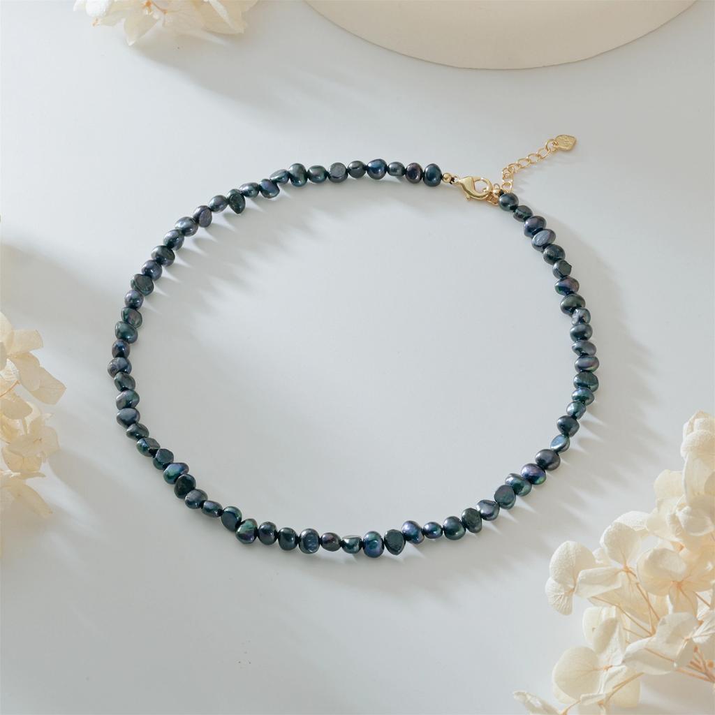 Vero Girocollo di Perle Barocche Naturali d'Acqua Dolce per Donna Ragazza Regalo Popolare AA 5-6mm 8-9mm Collana di Gioielli di Perle