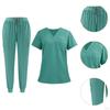 Women Scrub Uniform Set Jogging Cloth Top and Jogger Pants for Yoga Pet Grooming