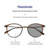Korean Style Women's Color-Changing Myopia Glasses with Prescription, Anti-Blue Light, Tea-Colored Frames