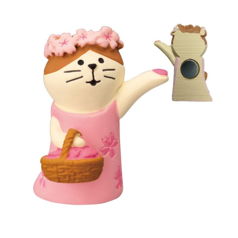 Japanese cat refrigerator sticker, grocery zakka cute bread coffee shop decoration gift miniature resin ornament