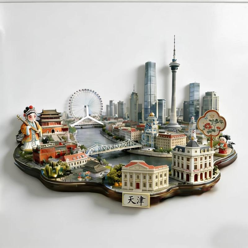 

China Metal Fridge Stickers Hangzhou Souvenirs Huangshan Tianjin Guilin Guangxi Wuhan Xi An Zhangjiajie Fridge Magnets Gifts