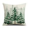 New Christmas Throw Pillow Case Linen Print Christmas Tree Decoration Cushion Living Room Versatile Sofa Cushion