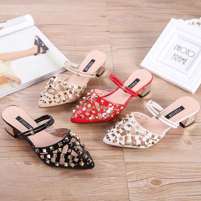Pointed Toe Shoes For Women 2025 White Summer Outside Sandals Woman Slippers Black With Heel Sexy Slides Y Luxury Casual Unique