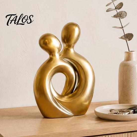 Luxury Resin Craftsmanship for Interior Decoration Abstract Couple Statue, Gold Figurine Home Decor, Modern Table Decorative Piece Housewarming