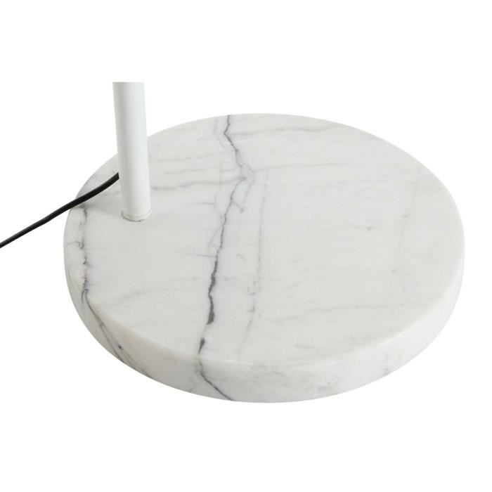 Lampadaire - Métal Blanc - 36 x 110 x 195 cm - Socle en Marbre - E27 220V