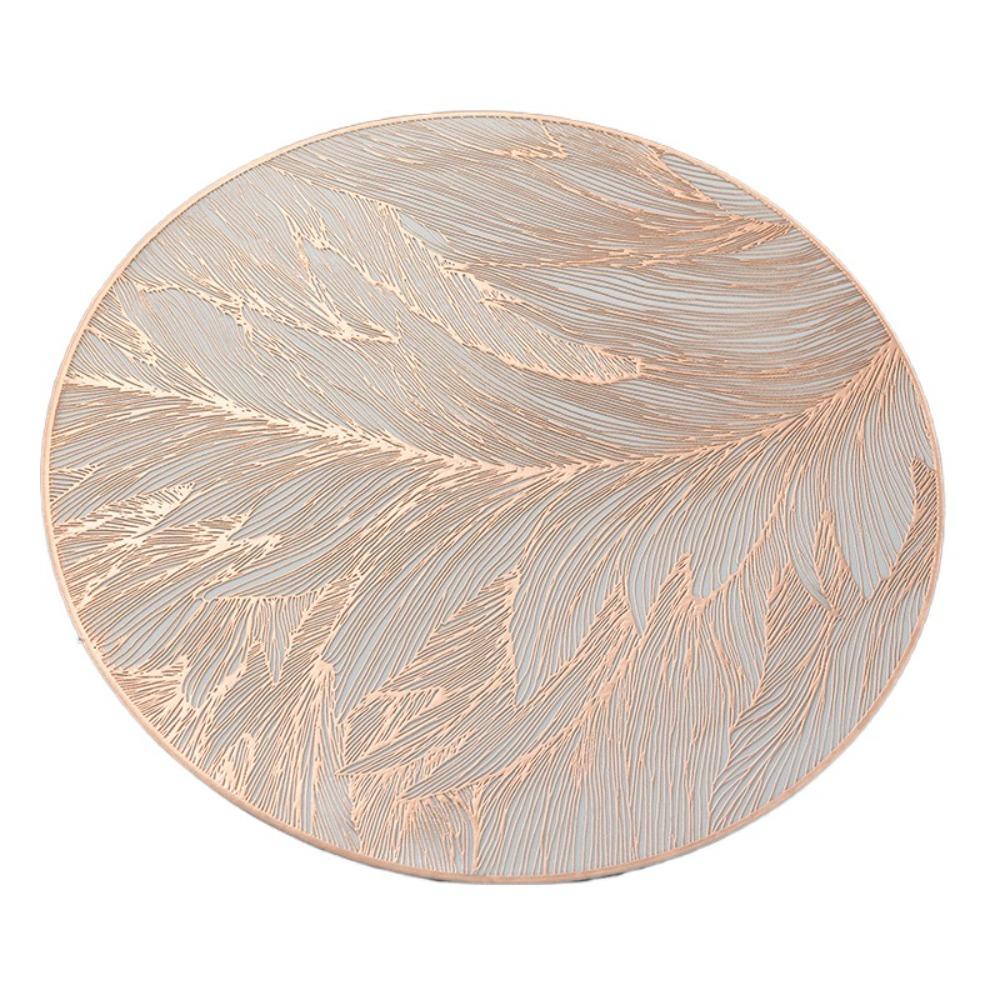 

2 шт. круглый светлый роскошный коврик для столовых приборов однотонный нескользящий коврик для стола многоразовый моющийся термостойкий коврик для гостиной L розового золота