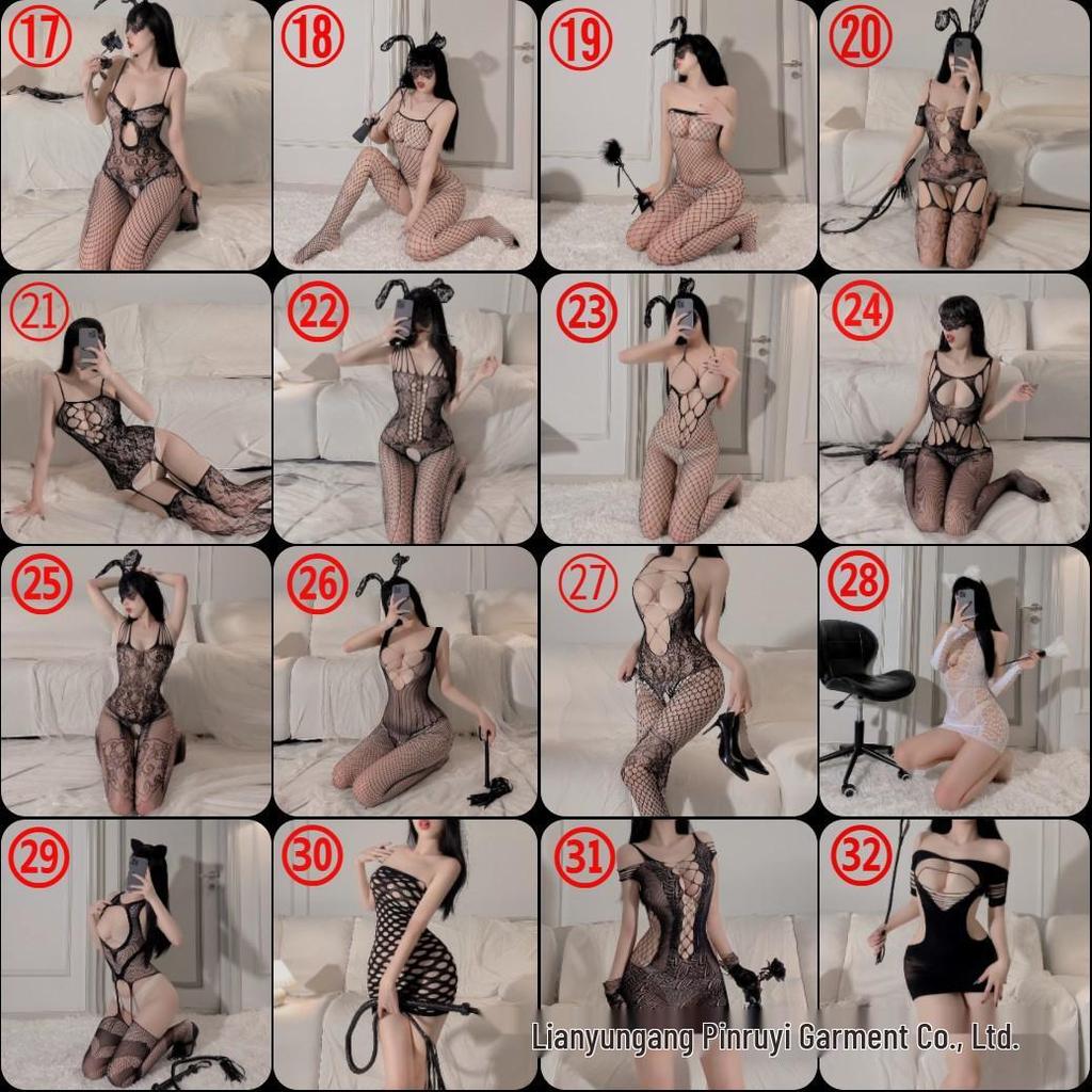 Dirty Rabbit Sexy Plus Size Mesh Bodysuit & Stockings Set