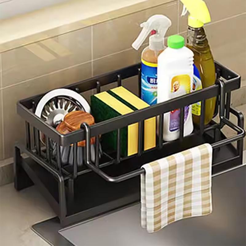 Kitchen Sink Drain Rack Organizer Plastic Self-draining Sink Shelf Soap Sponge Holder Dishcloth Towel Rack filter basket