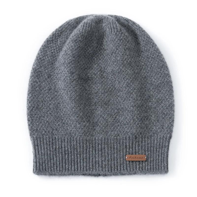 Women's 100% Pure Cashmere Knit Beanie Hat Textured Pattern Warm Soft Cozy Winter Casual Cap Cold Weather Headwear Accessory
