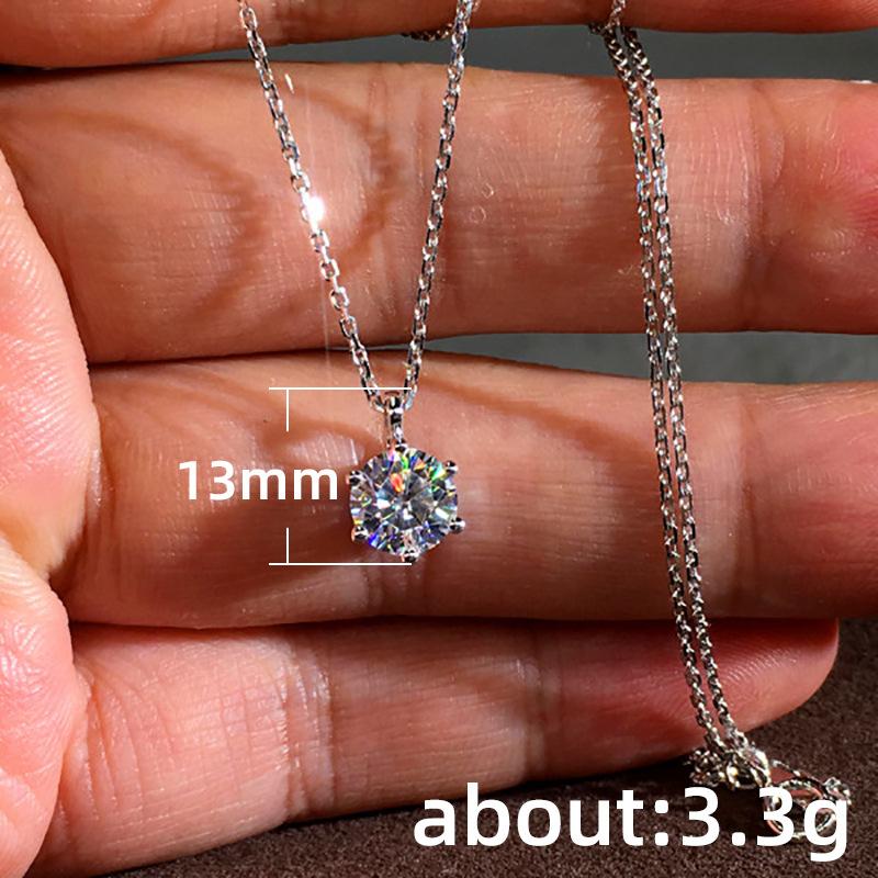 Exquisite And Minimalist Collarbone Women'S Necklace, Summer Fashion Student Round Crystal Pendant