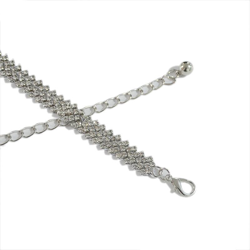 Casual belt metal rhinestone inlaid chain waist chain women's matching skirt diamond belt girdle