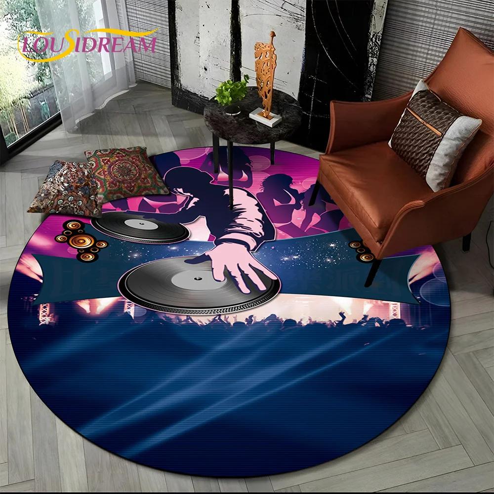 3D Musical Note Piano Art Round Carpet Rug for Living Room Bedroom Child Playroom Chair Decor,Pet Area Rug Non slip Floor Mat