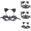 Schwarzes Spitzen-Stirnband Maske für Halloween-Kostümparty mit handgefertigtem Design für Frauen