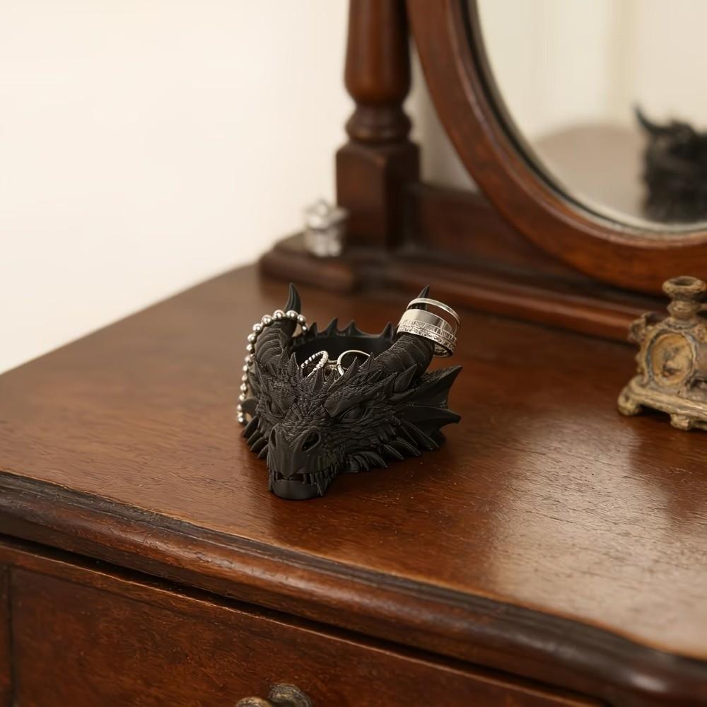 3D Print Dragon Head Storage Tray Funny Dragon Head Ornaments Jewelry Display Holder Living Room