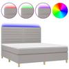 VidaXL Slatted Bed Base with Mattress and LED, Upholstered Bed, Double Bed, Adult Bed for Interior Bedroom, 3135525