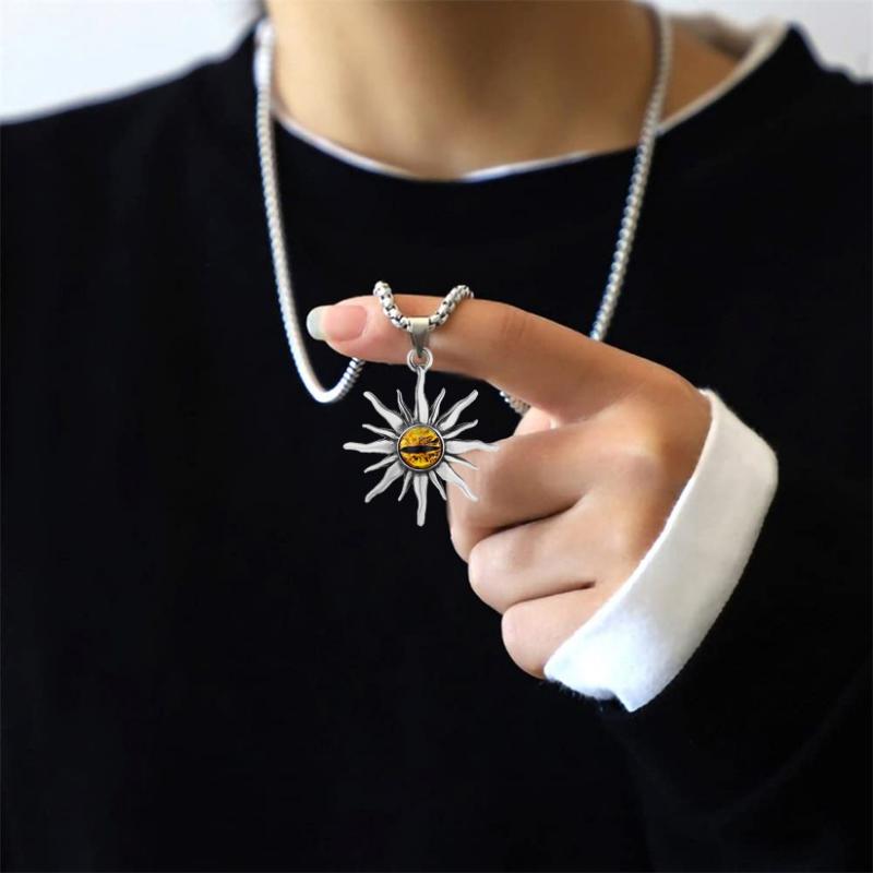Little Sun Titanium Steel Necklace, Simple Style Pendant for Men and Women, Hip Hop Couple's Neck Chain