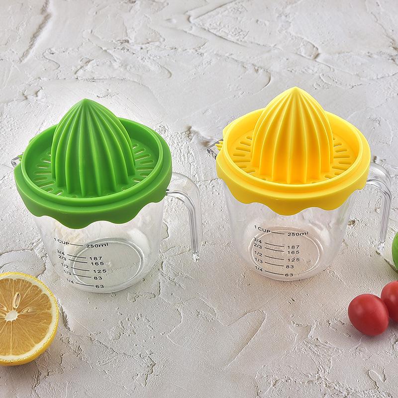 Compact Manual Juicer with Lid - Lemon & Fruit Press, Portable Household Mini Juicer Cup