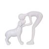 Creative Resin Dog Statue Home Decoration Funny Desktop Ornaments Cute Nordic Style Men and Dog Figurine Dog Owning Family