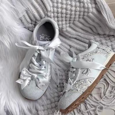 Fashion Women's Fashion Flat Shoes Spring New Round Head Deep Mouth Suede Butterfly Knot Before Lacing Soft Sole Non-slip Single Shoes