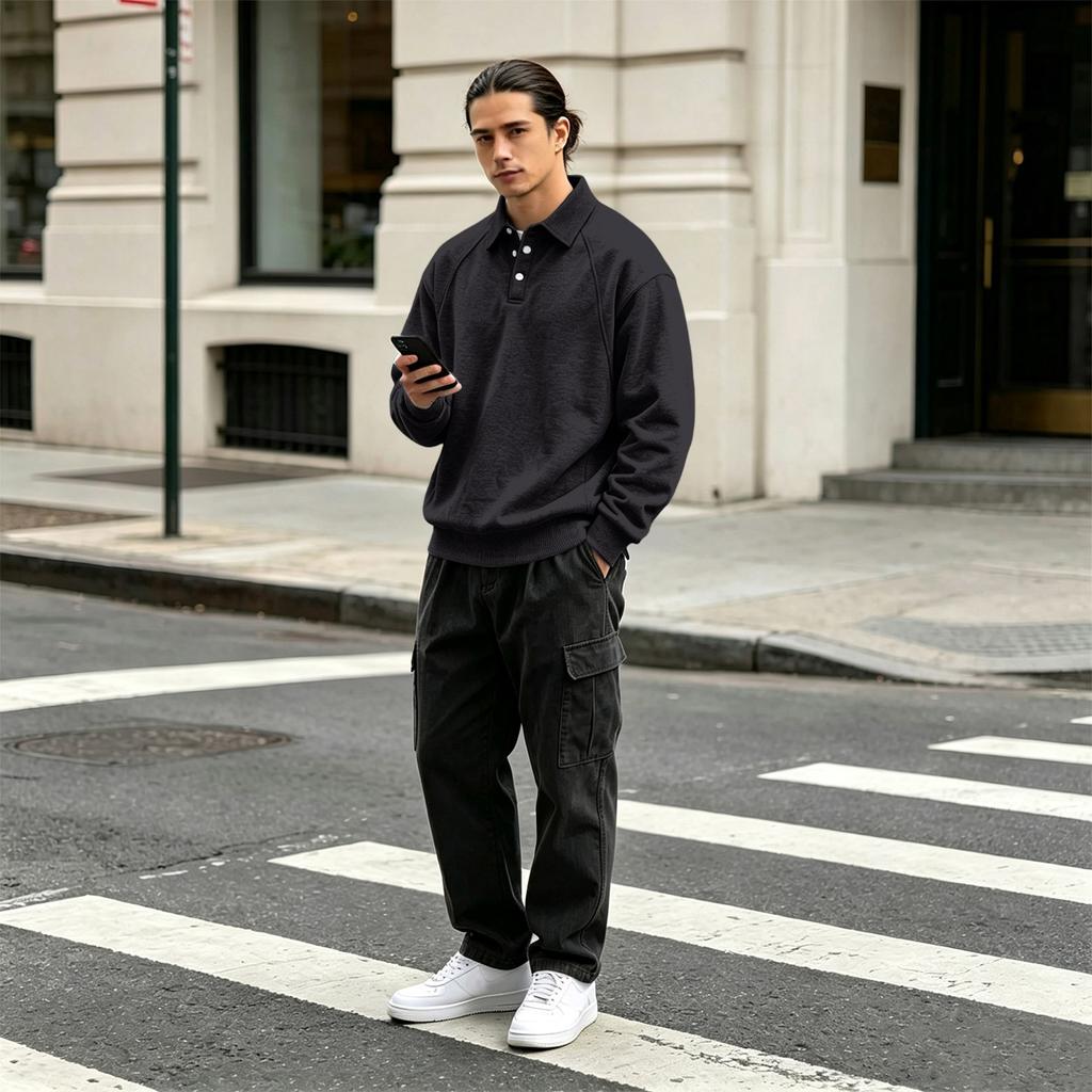 Herren Freizeit Basic Pullover Hoodie Langarm Sweatshirt für den täglichen Gebrauch