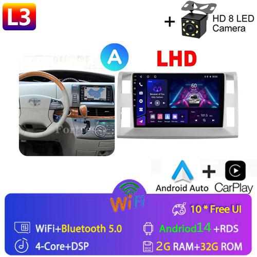 Android 14 Carplay WIFI+4G Car Radio For Toyota Previa 3 III XR50 Estima 2006-2019 Multimedia Player GPS 2din Head Unit Stereo