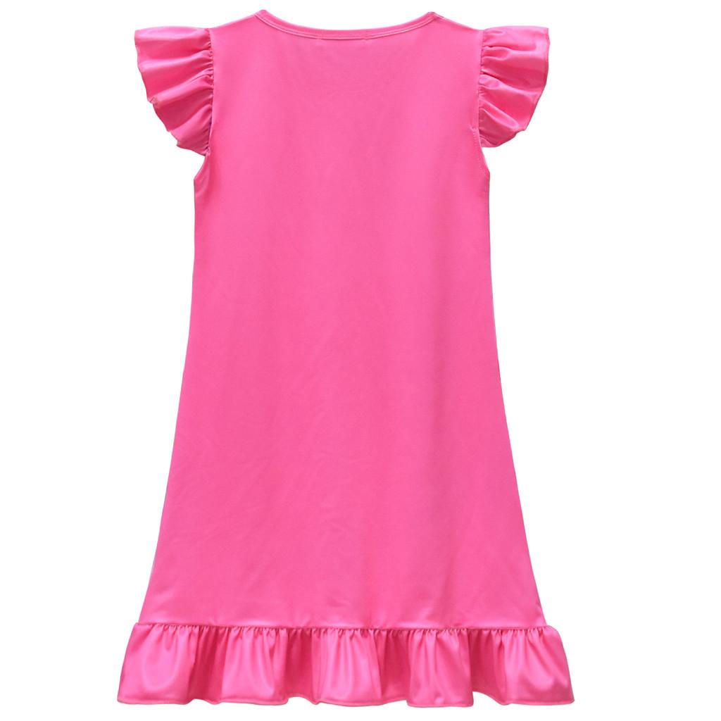 82603 Kids Girls Six Seven Brainrot 67 Print Casual Dress