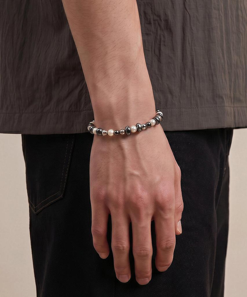 Ventera Midnight Pearl Stone Bead Bracelet